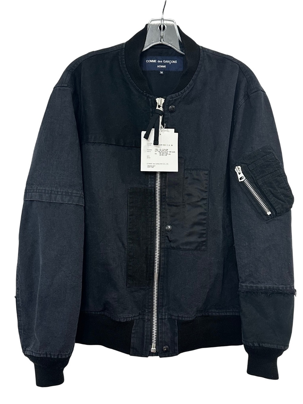 COMME des GARÇONS HOMME Cotton Oxford Multi Fabric Flight Bomber Jacket FW22